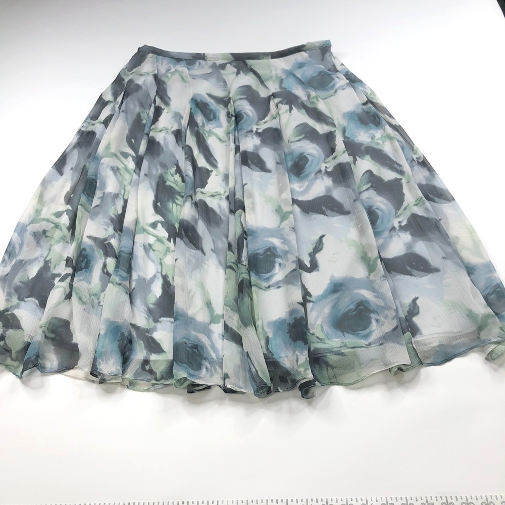 Coldwater Creek Large 14-16 (Fits 33In) 100% Silk Boho Flowy Pull On Skirt Gray